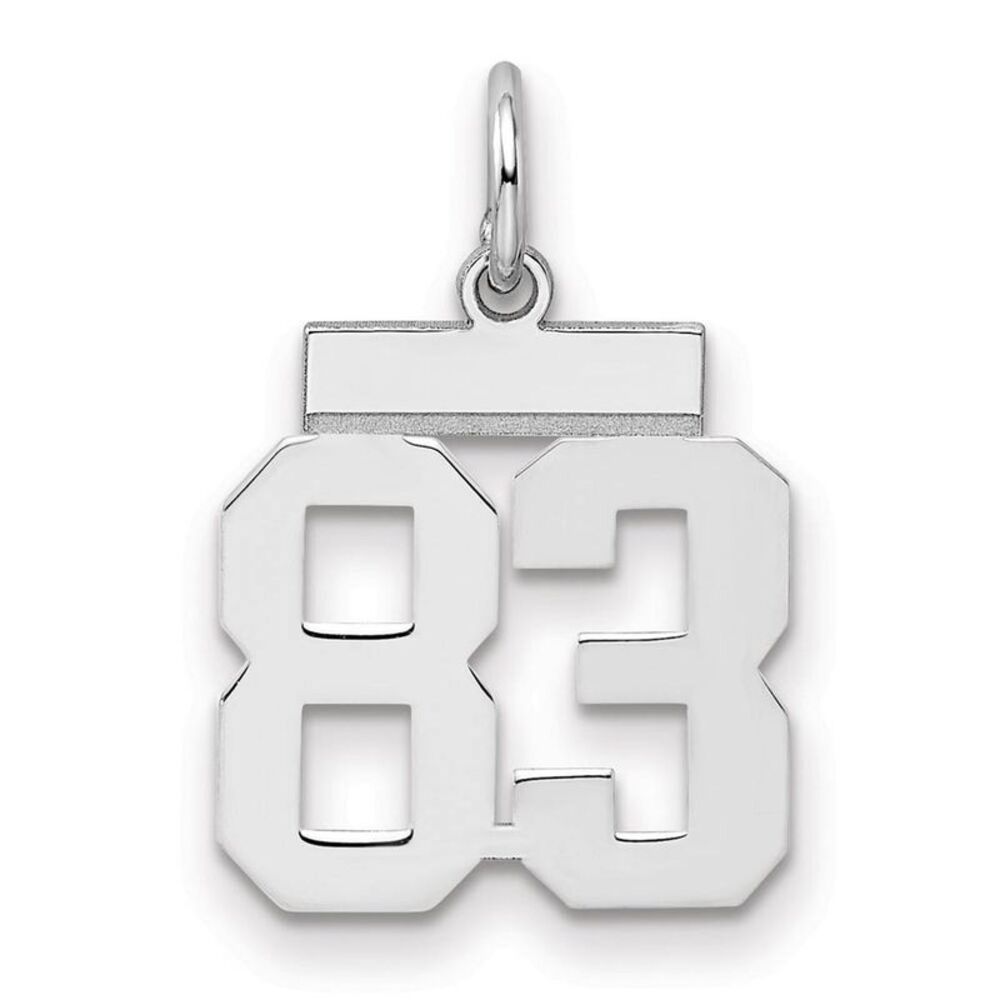 Sterling Silver, Athletic Collection, Small Polished Number 83 Pendant